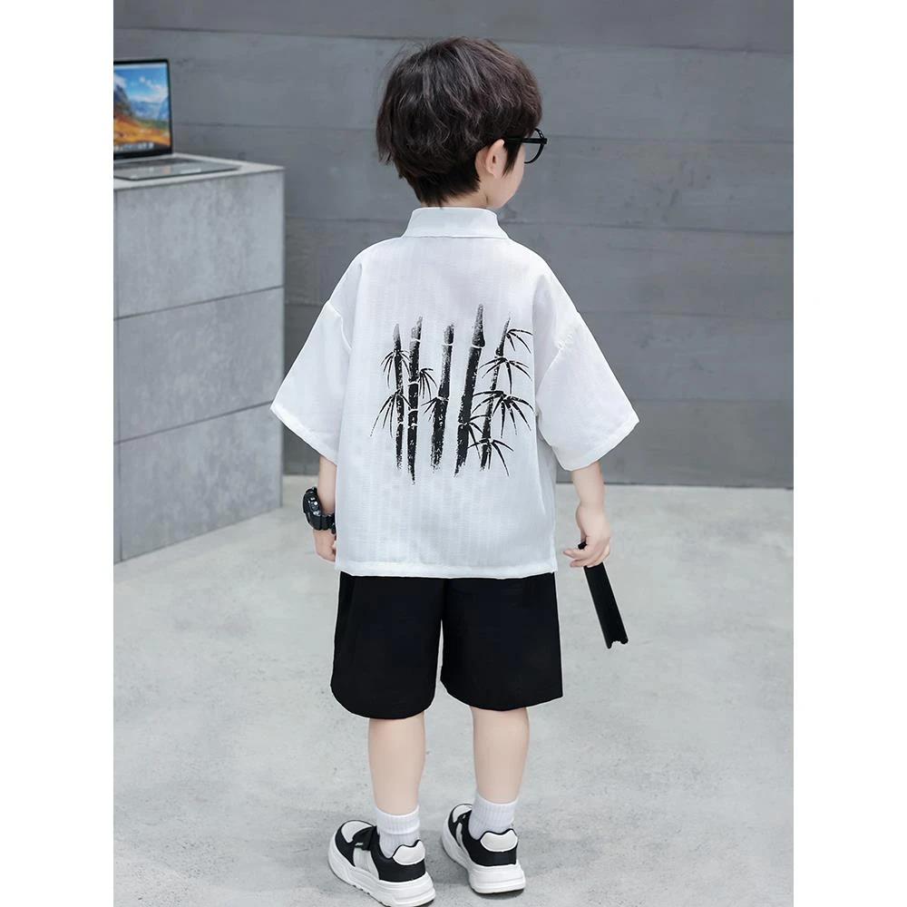 男童国风套装夏季新款儿童新中式短袖潮帅气男孩宝宝炸街夏装汉服