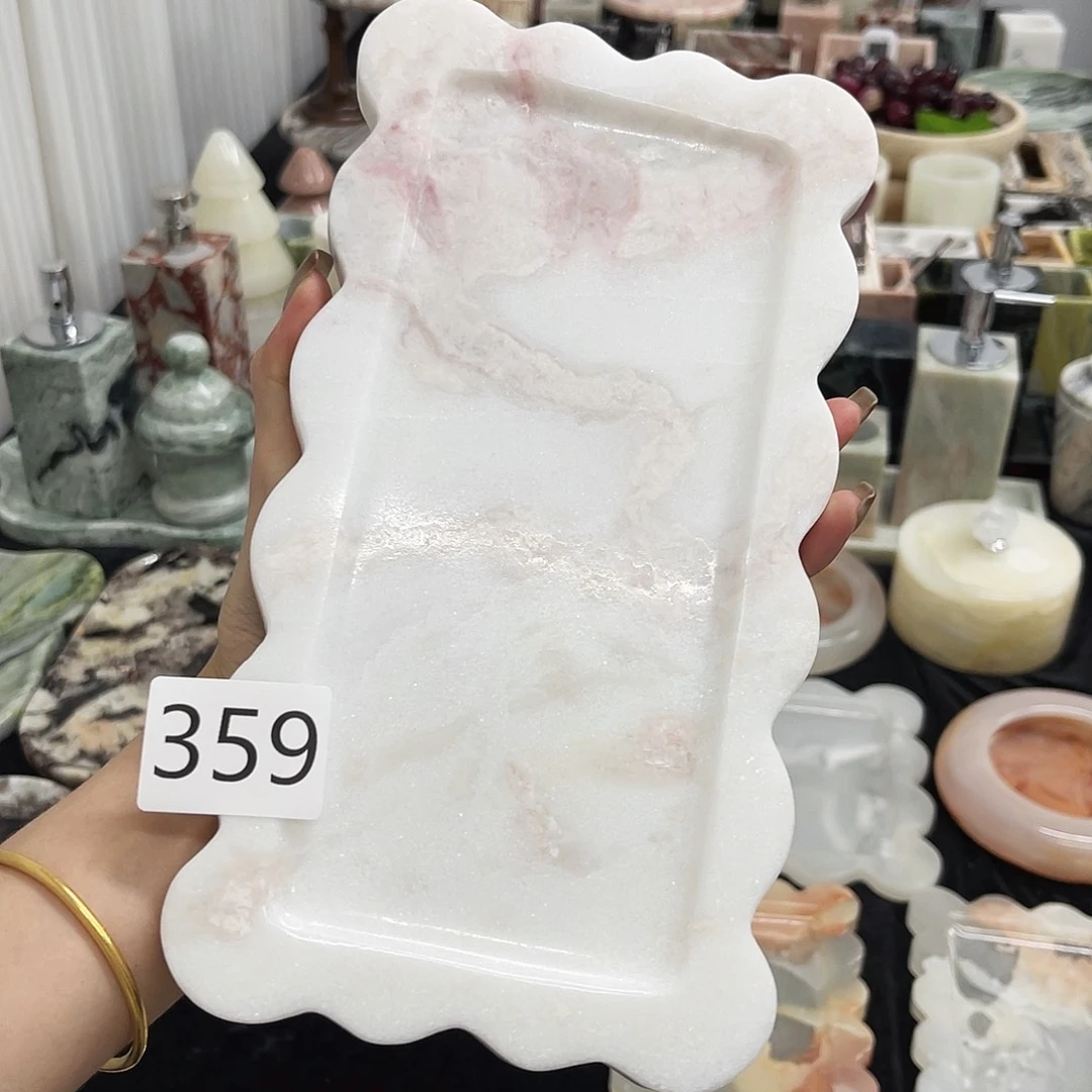 石材359号彩虹玫瑰饼干盘多粉