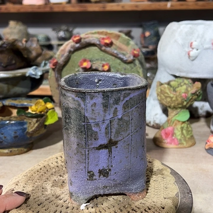 手工粗陶高温花盆