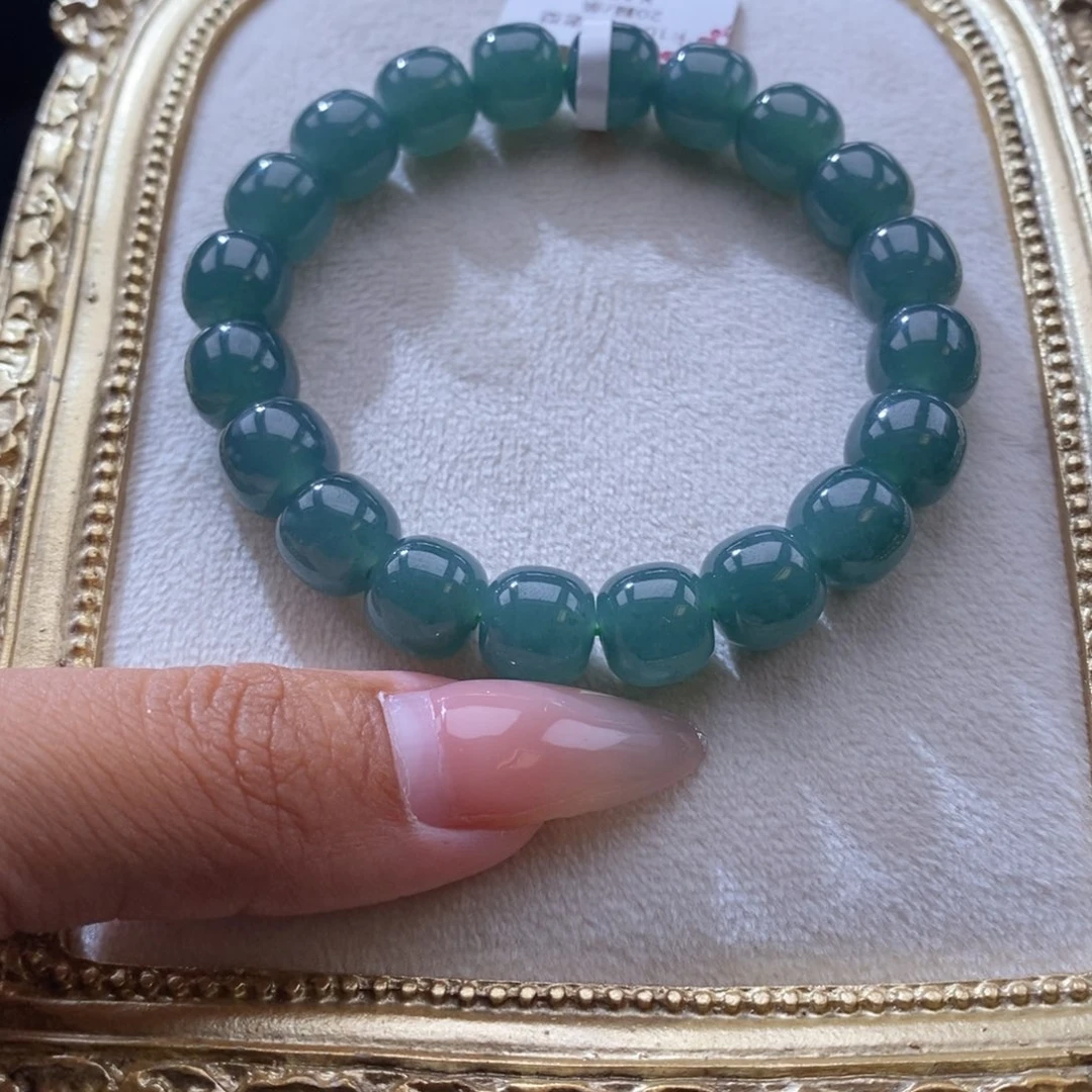 翡翠未镶嵌手串卡10.5mm老型20颗雪花棉福利款