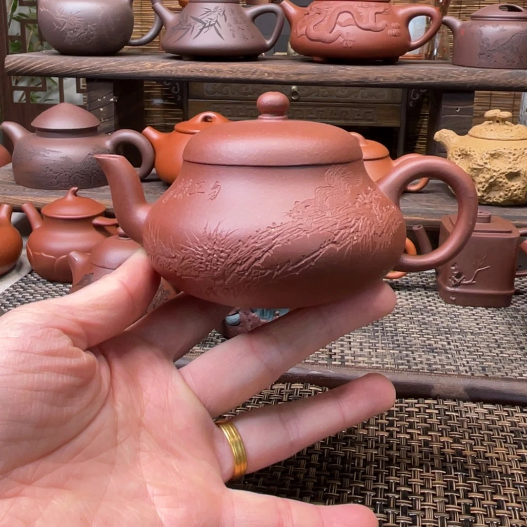 紫砂茶壶宜兴原矿紫砂手工制150全