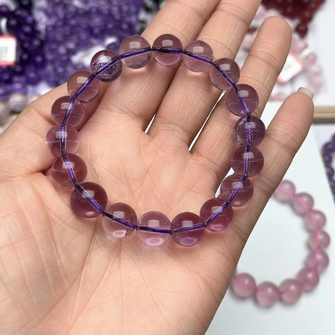水晶手串未镶嵌紫水晶手串