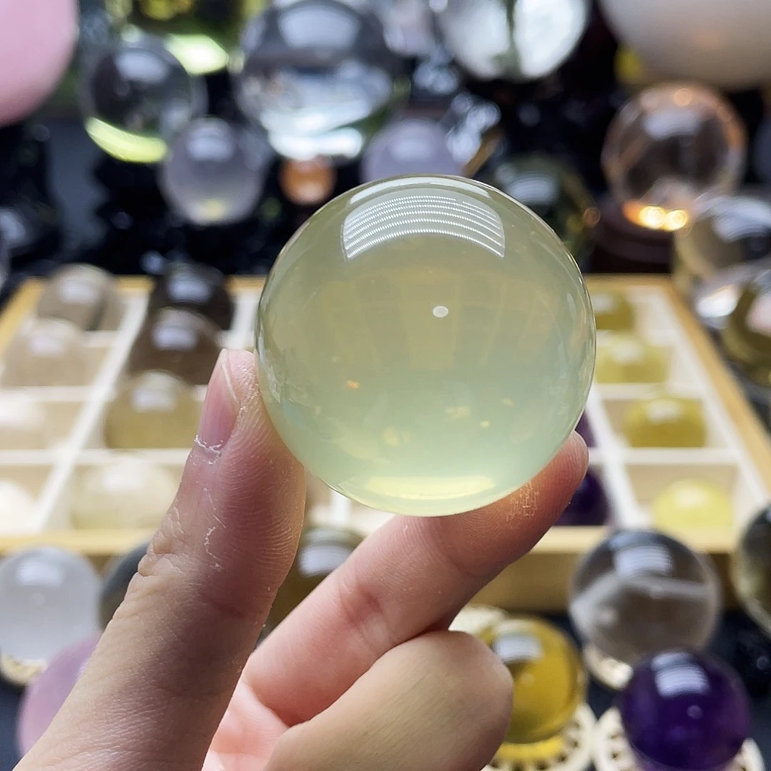 水晶珠宝半成品未镶嵌3.8cm黄水晶柠檬黄