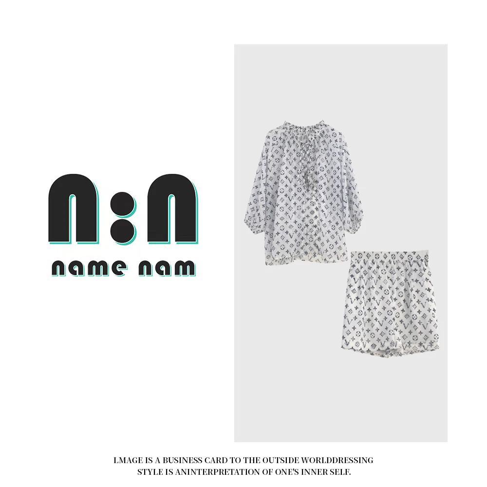 2025新款字母印花套装女宽松上衣短裤时髦减龄夏日炸街6800