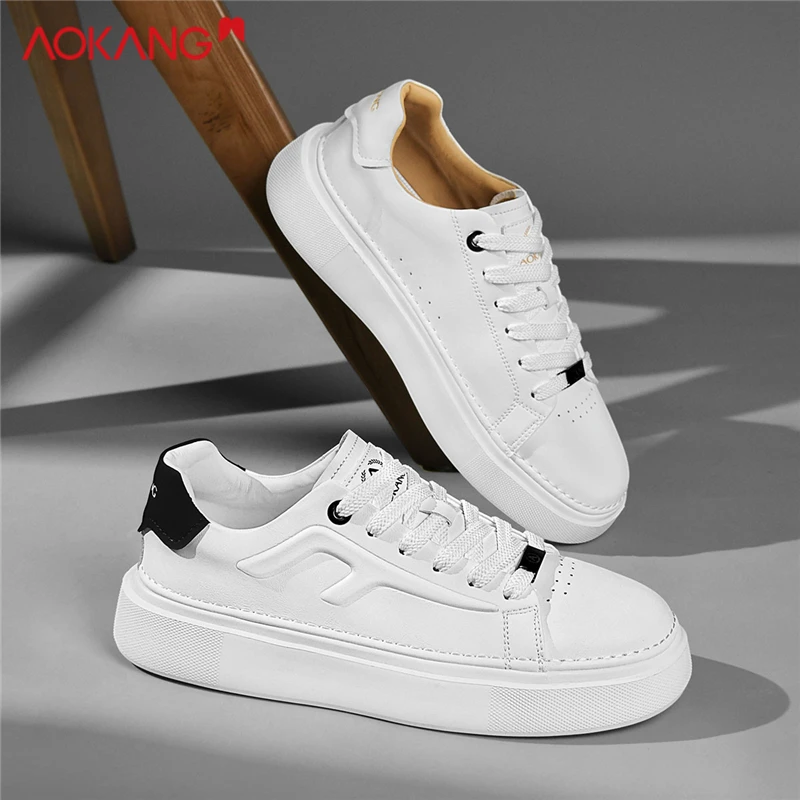 Aokang/奥康男鞋2025春季新款时尚白色男生鞋子百搭潮流休闲板鞋