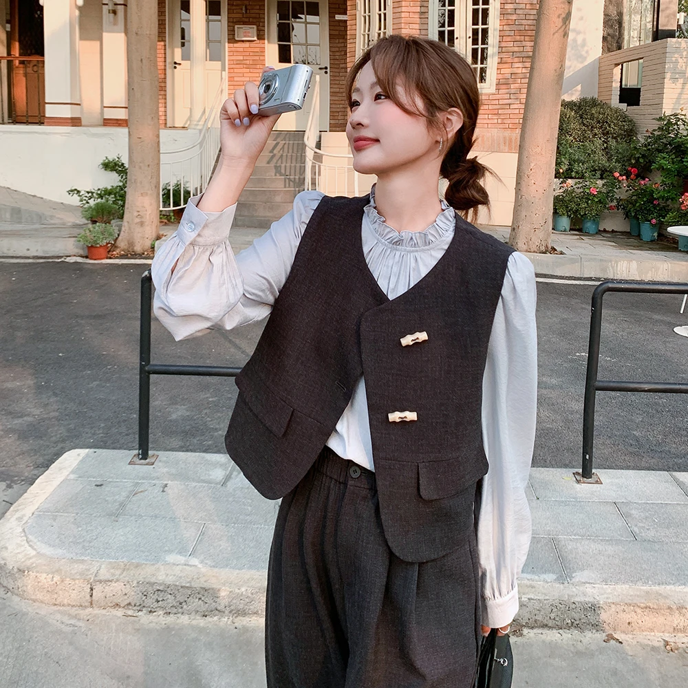 时尚套装首发现货主推！！衬衫马甲三件套2C203-1588-