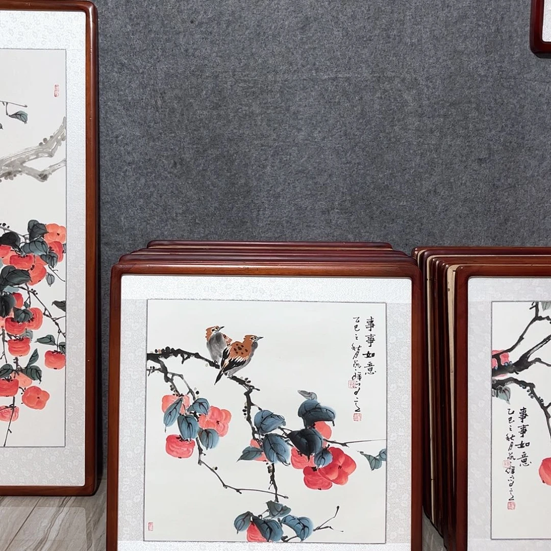 国画书画作品带框63×63