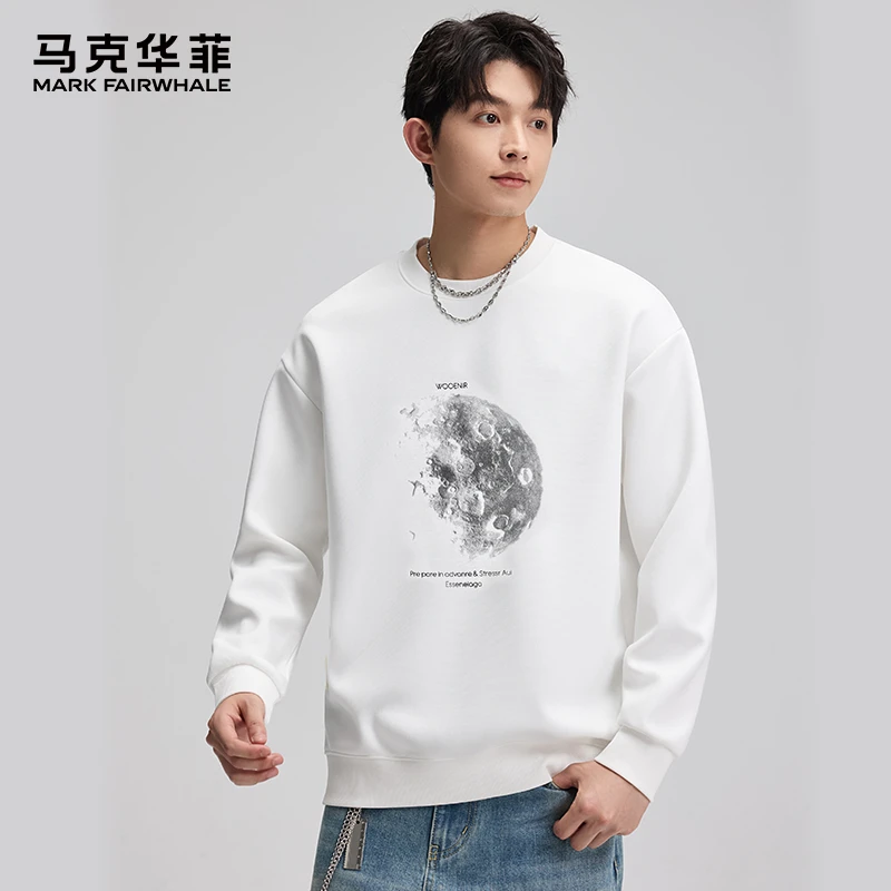 MARK FAIRWHALE/马克华菲潮牌印花男款卫衣春秋款圆领长袖上衣男
