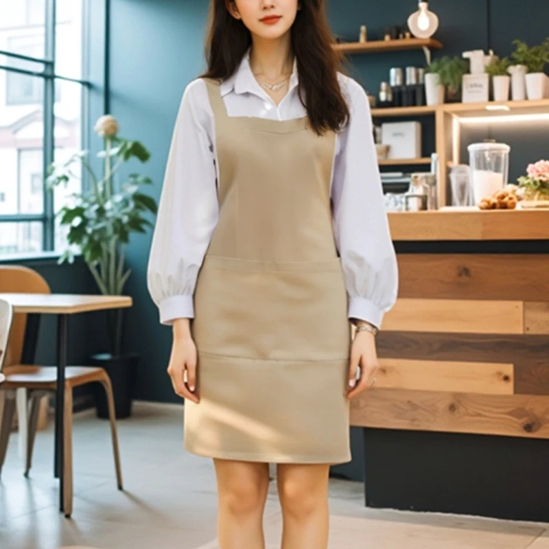 防泼水日式美甲工作家用餐饮厨房围裙男士女款新款2025烘焙卡其印
