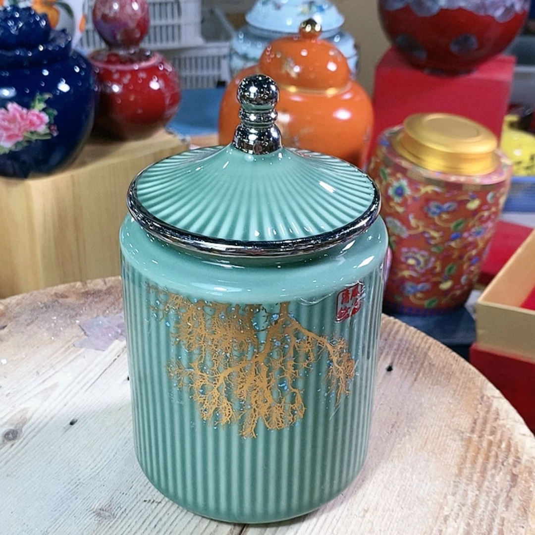 【闪购商品】瓷片陶瓷茶叶罐密封罐