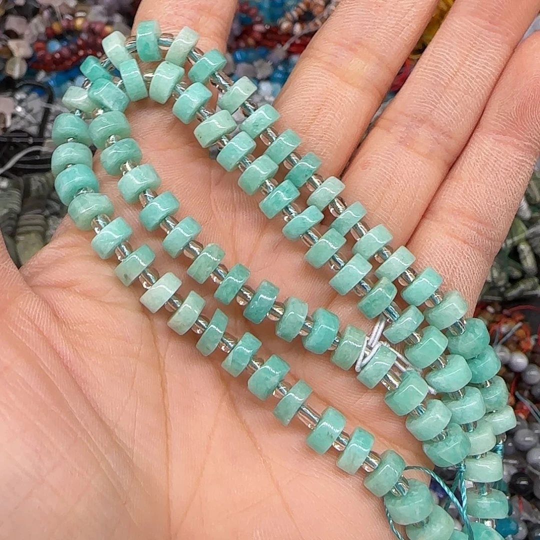 玛瑙/玉髓合金珠宝半成品天河石6mm一条