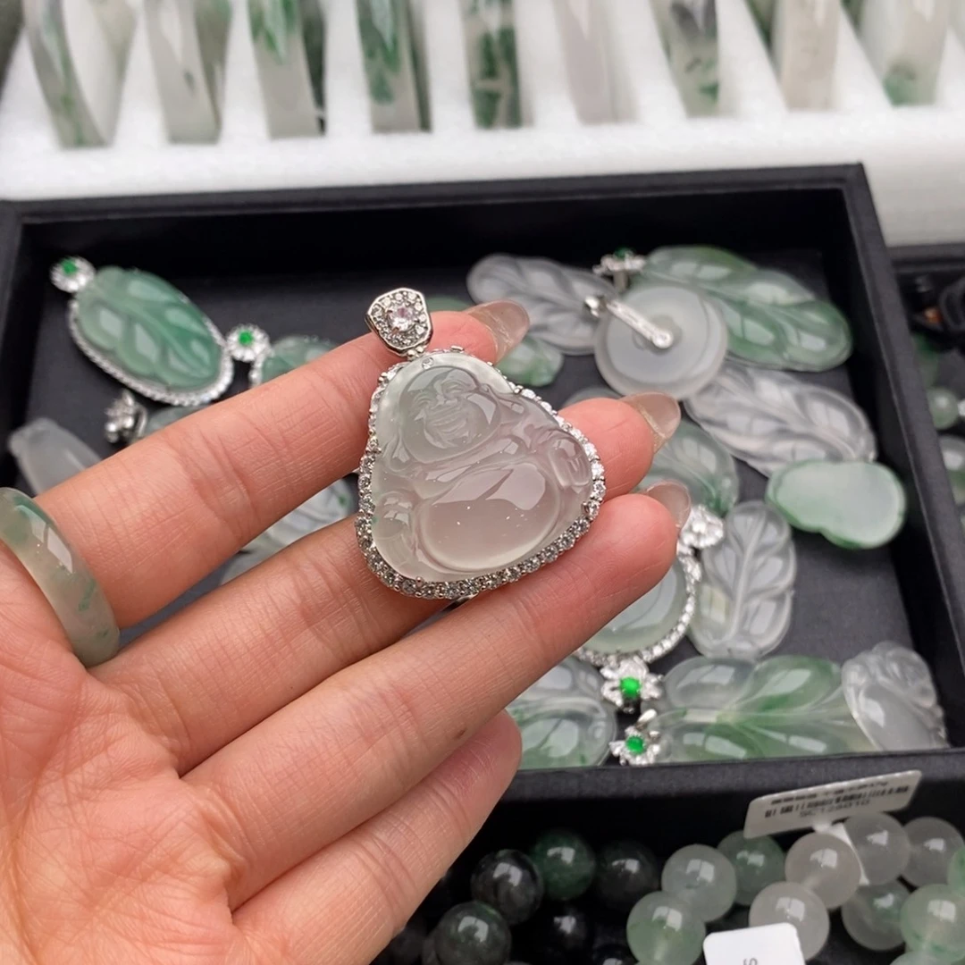 颈饰银S925镶嵌石英质玉千*鹤