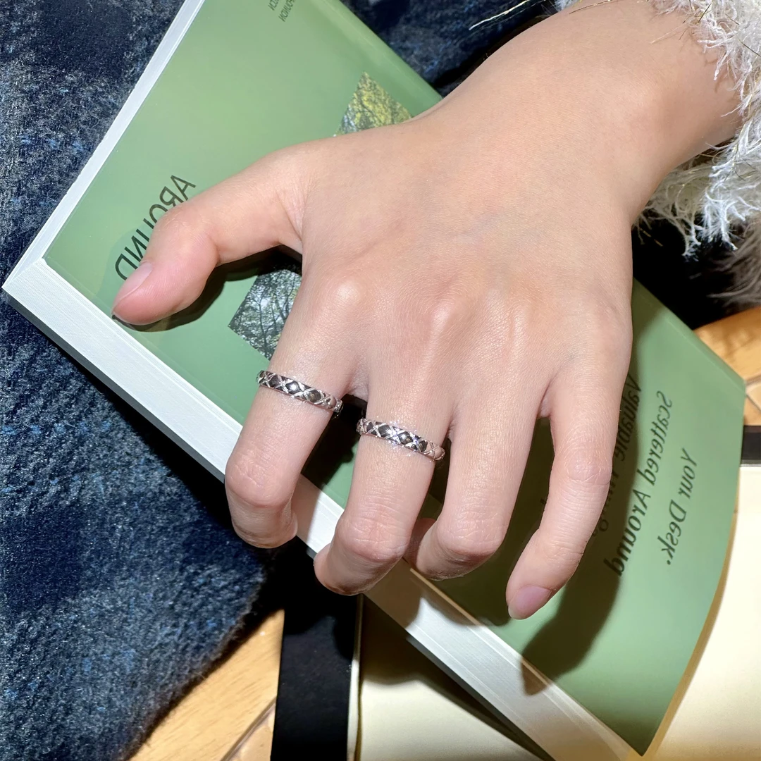 顺钦银楼 925银戒指 【晴好戒指】S925银情侣对戒小众情人节礼物