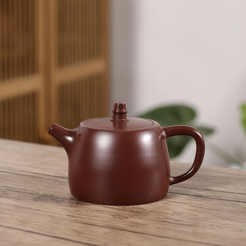 全手工紫泥汉铎壶大容量手制冲茶罐工夫茶家用精美潮州紫泥壶