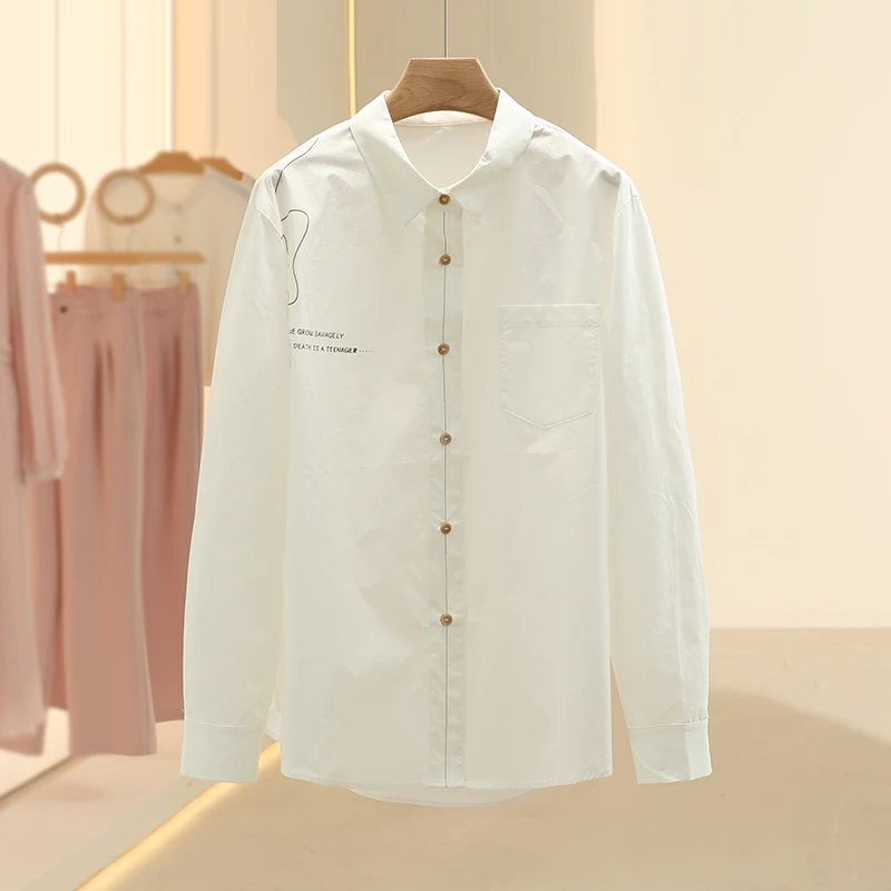 【艾w】通勤棉质洋气polo领百搭衬衫2025春季新款撤柜女装