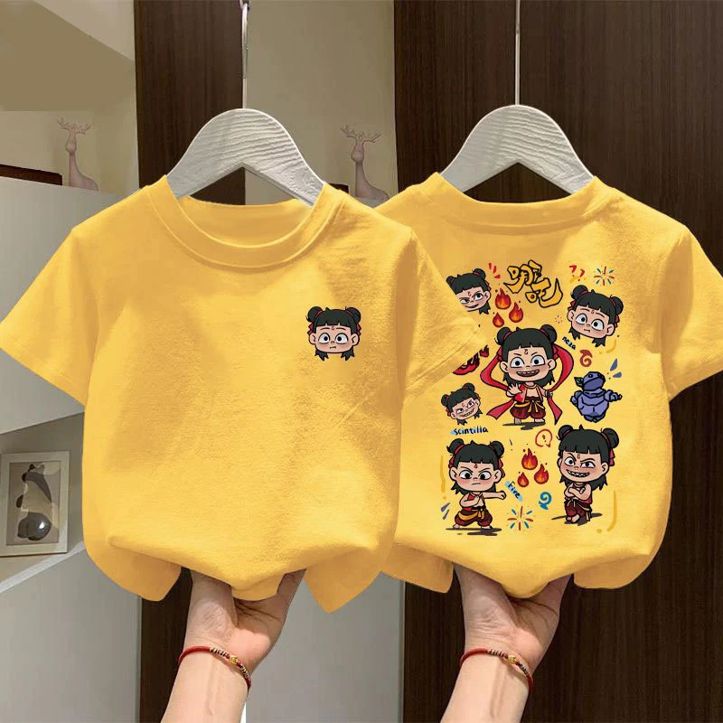 男童纯棉T恤短袖夏季哪吒2025新款儿童衣服国潮风男孩子半袖上衣