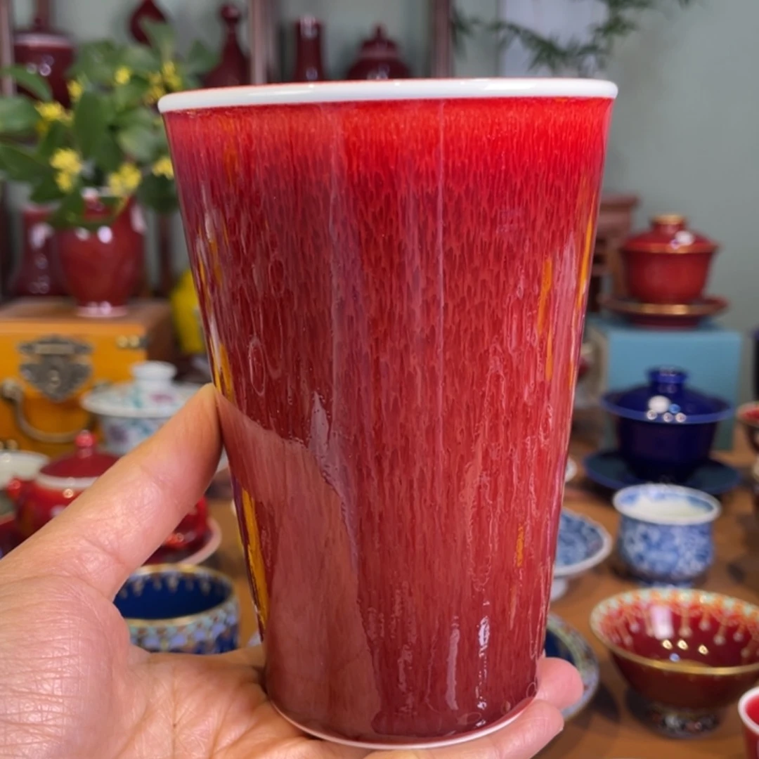 清欢雅玩原矿郎红可乐杯