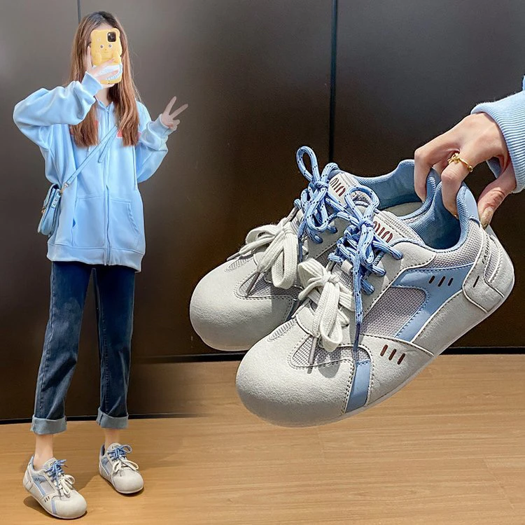 复古软底百搭芒果德训鞋女2025春季新款平底轻便运动休闲单鞋板鞋