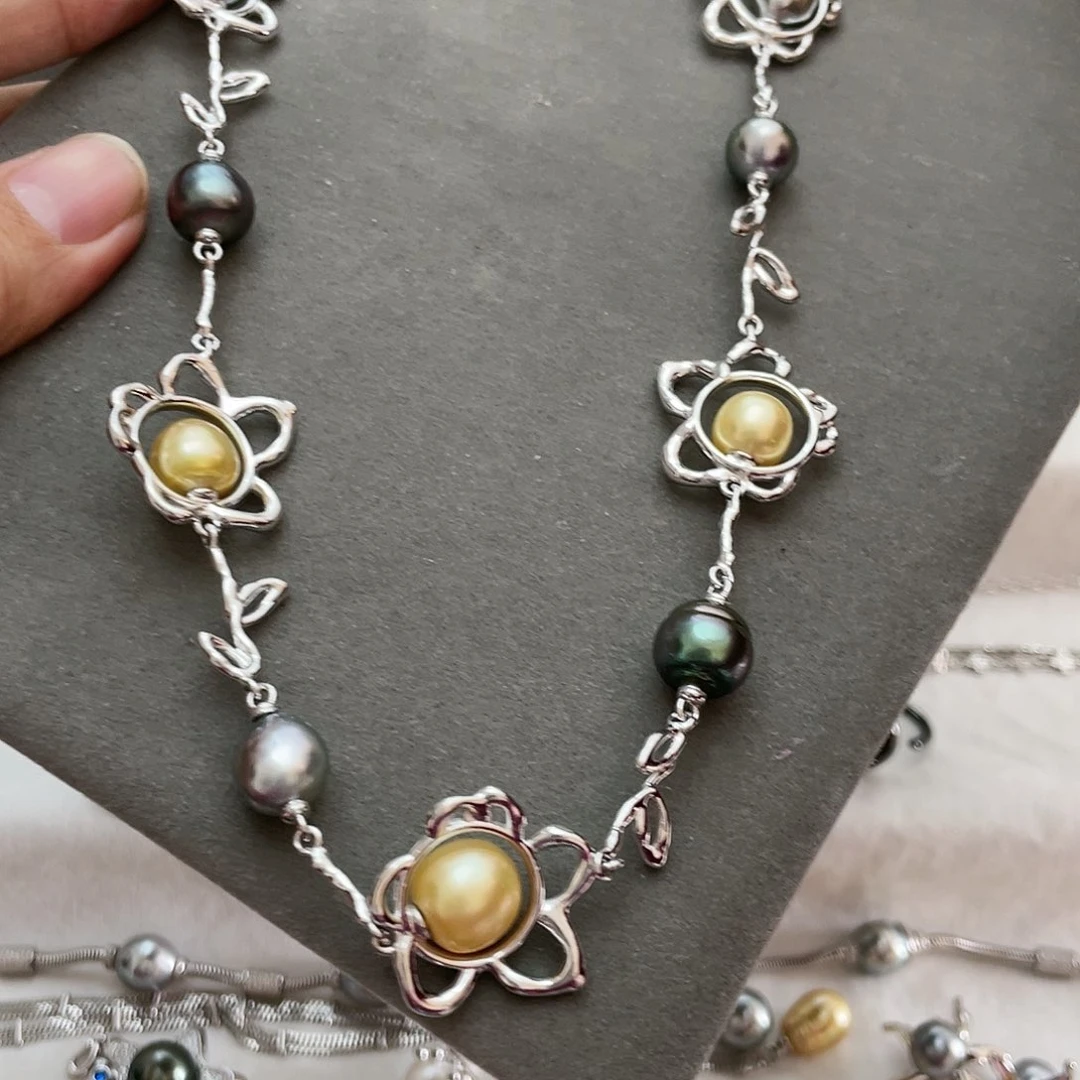 海水珍珠吊坠(赠链)银S925镶嵌小***e