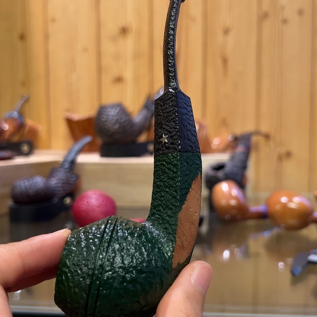 田***甜墨绿色石楠木手工斗