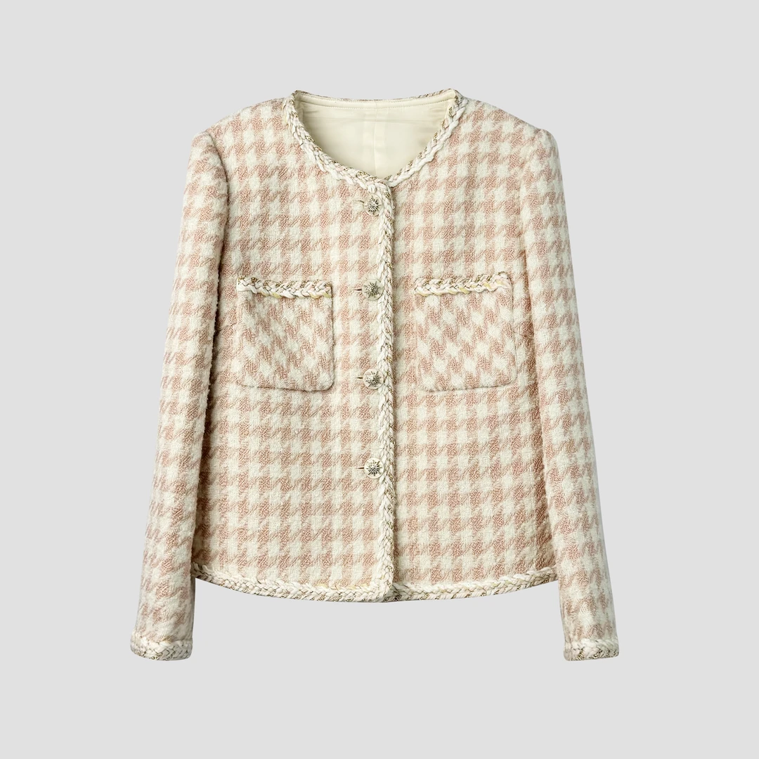 【韩韩家·高端线 E系列】2025春季新款时尚高端线香风外套短外套