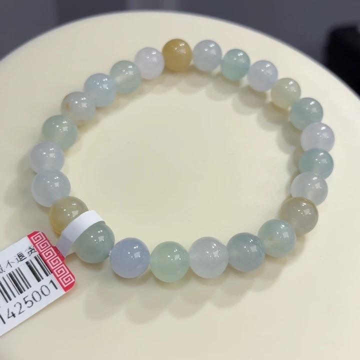 翡翠未镶嵌手链冰胶多宝卡7.8