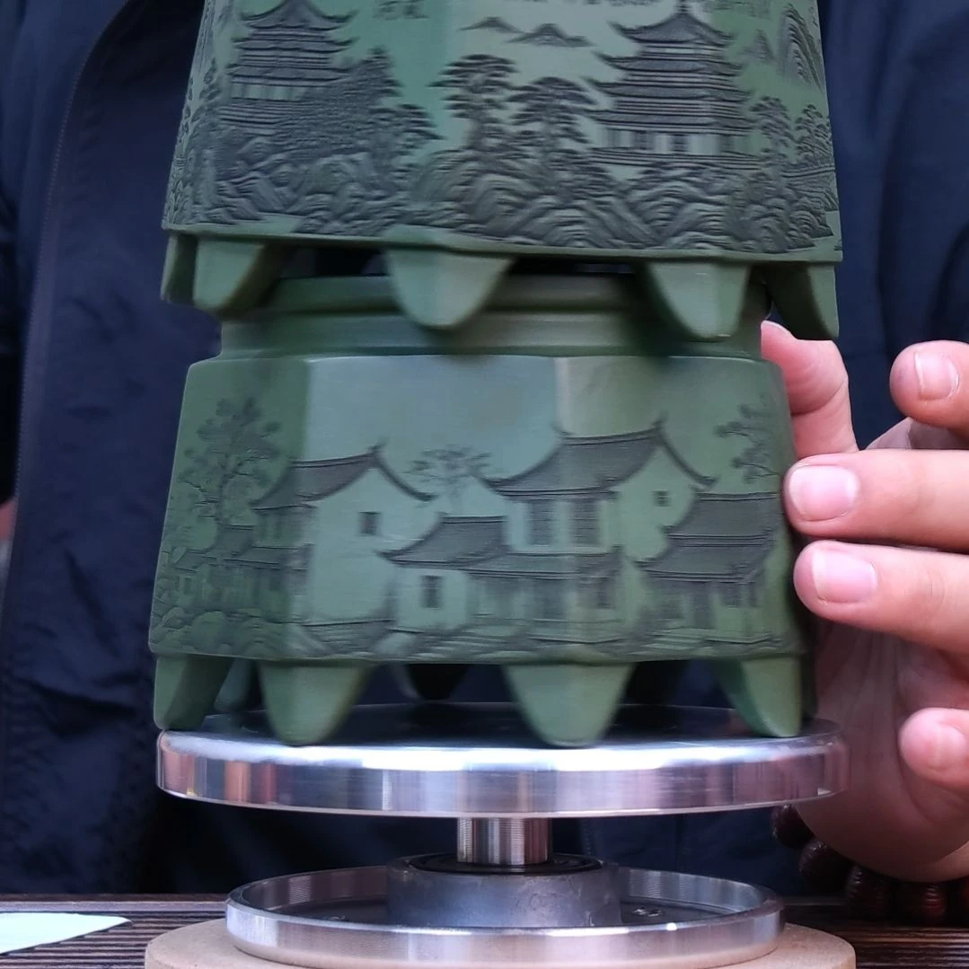 紫砂花盆同喜同喜