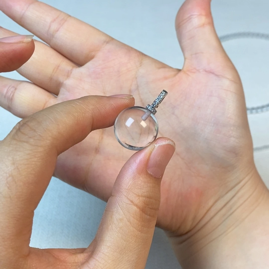 项链白水全净体 圆珠吊坠单颗