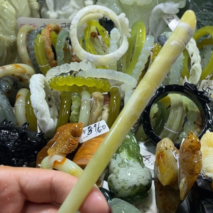 岫玉未镶嵌发簪发簪