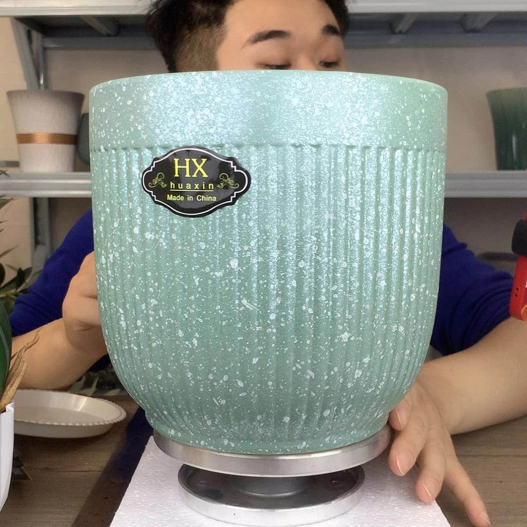 红陶微瑕/绿色泡泡釉20x20一个花盆