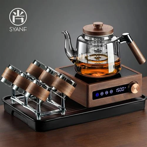 玻璃煮茶器电陶炉茶具套装家用大容量蒸煮一体壶茶杯一套新款