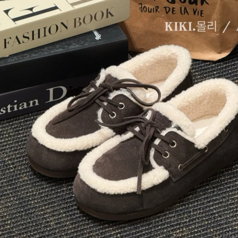 巨好看配裙子洋气轻便棉鞋女2025冬季新款时尚百搭保暖乐福鞋
