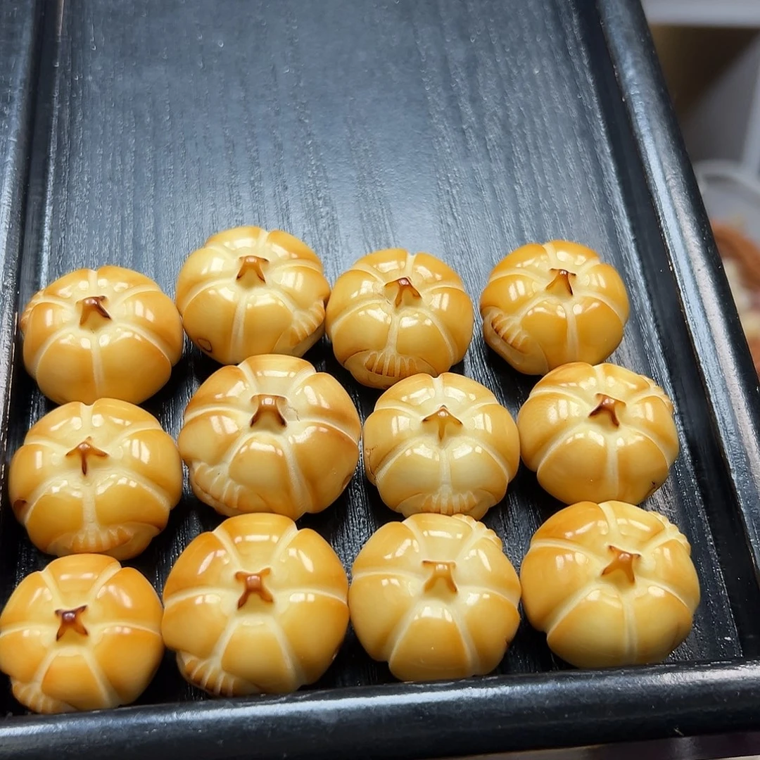 手串菩提根/象牙果瑕疵炭烤南瓜多妹10颗表面孔道有裂