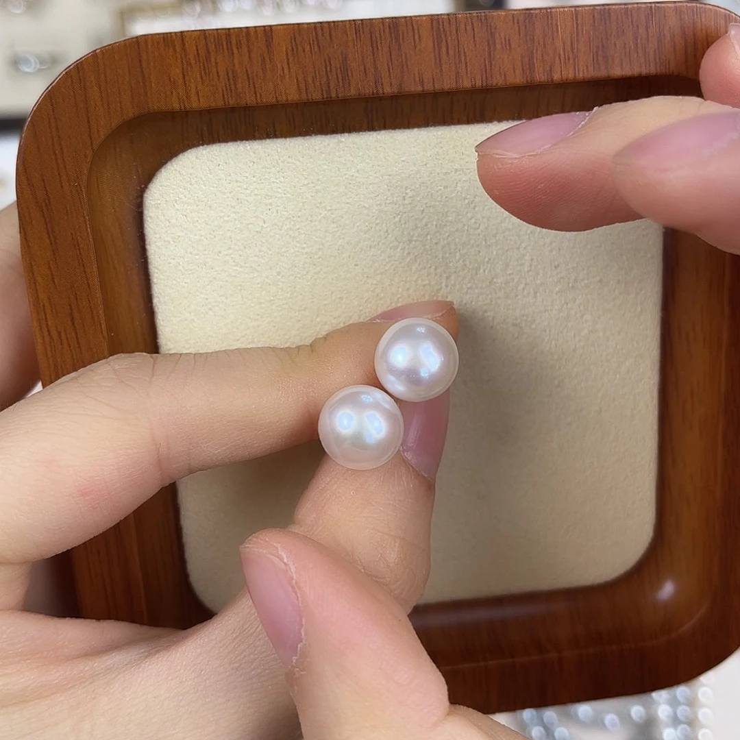 银S925镶嵌淡水珍珠耳饰