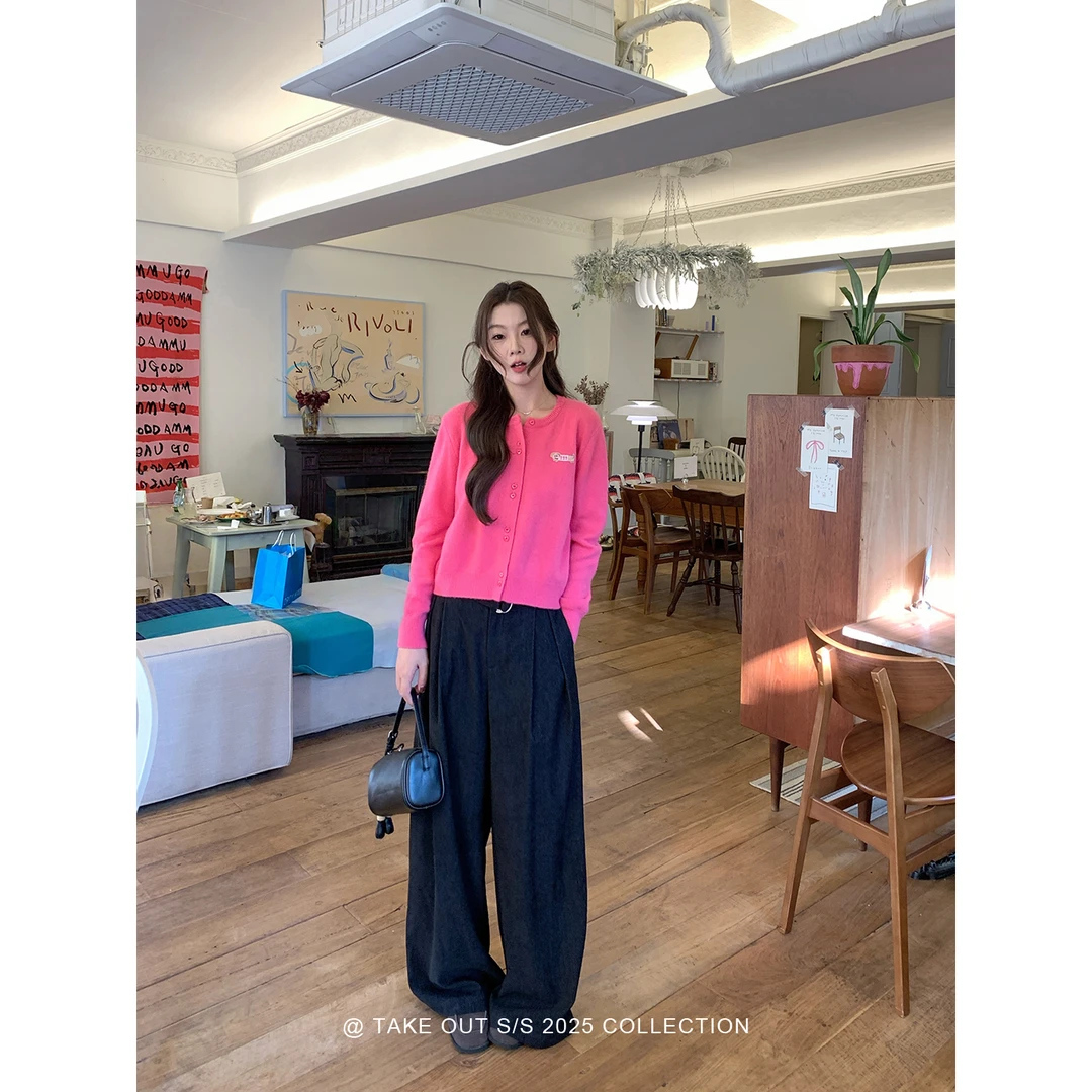 外卖到了 11/24王牌单宁 高密莱赛尔深蓝色阔腿休闲裤WM5PSK13