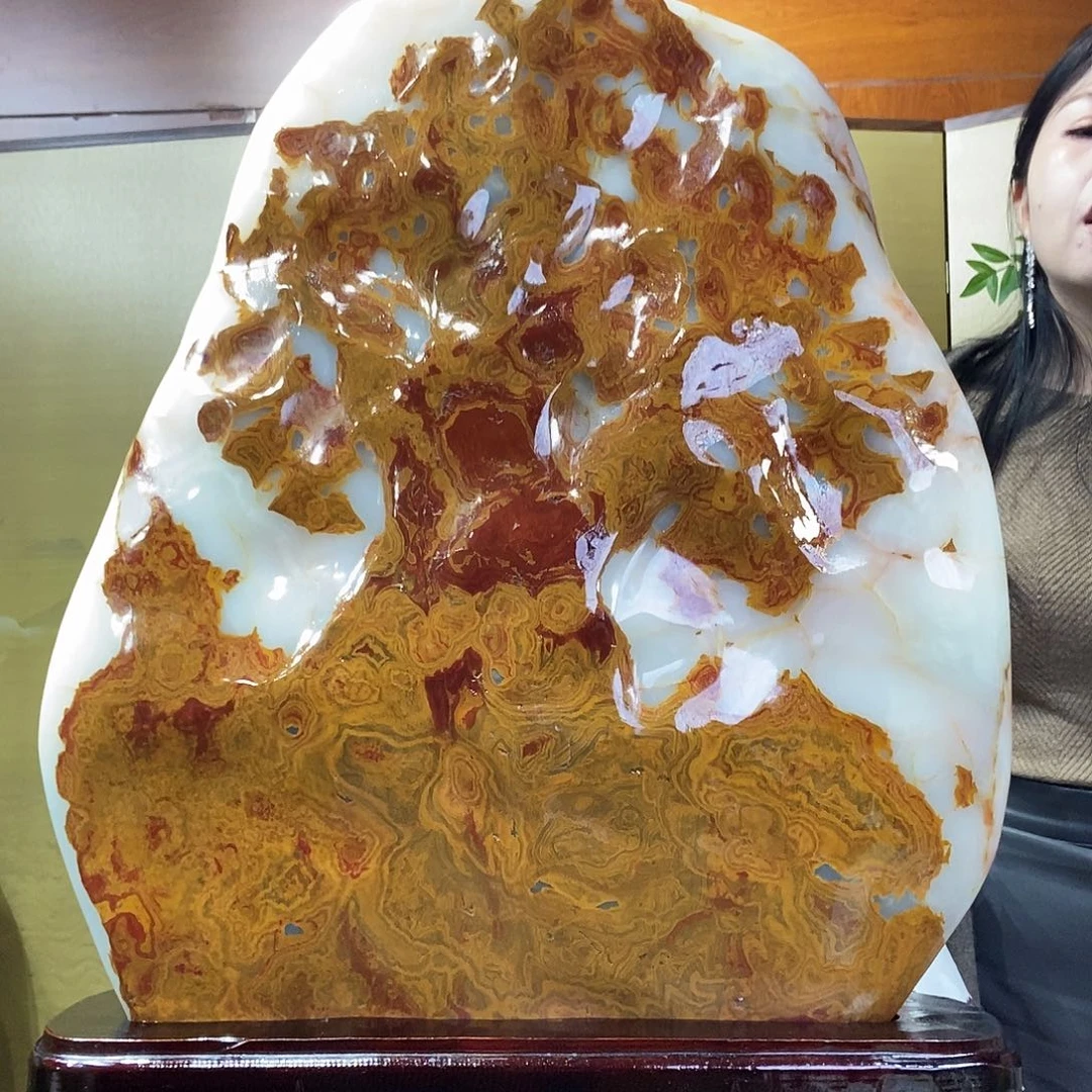 石材山水画作品摆件
