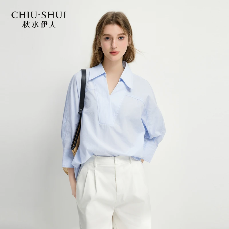 【许半夏专属】秋水伊人可单穿可内搭衬衫2025春季新款女休闲上衣62