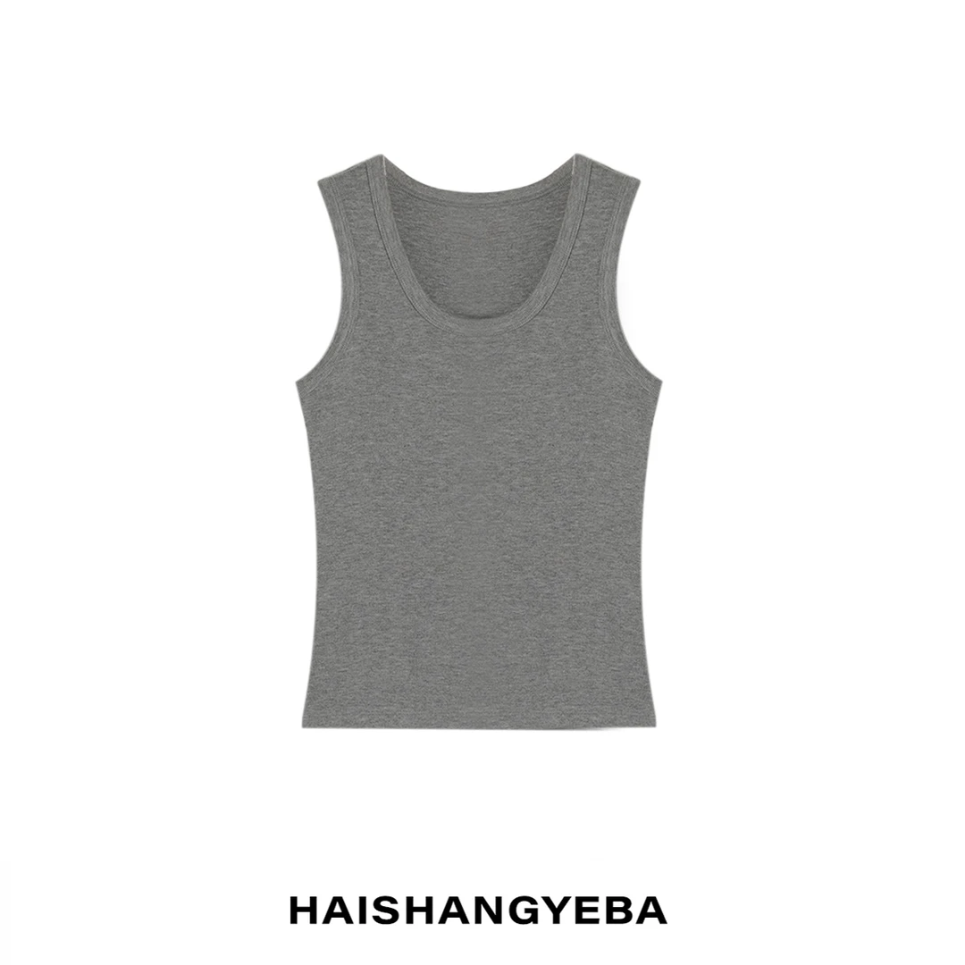 【海上叶爸】新款2025春夏百搭山羊绒无袖打底背心