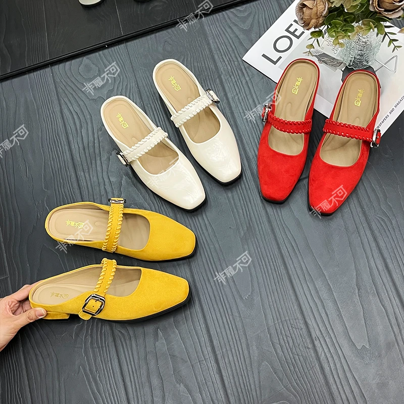 非履不可鞋托女多巴胺超轻包头拖鞋百搭2025夏季新款穆勒鞋方头