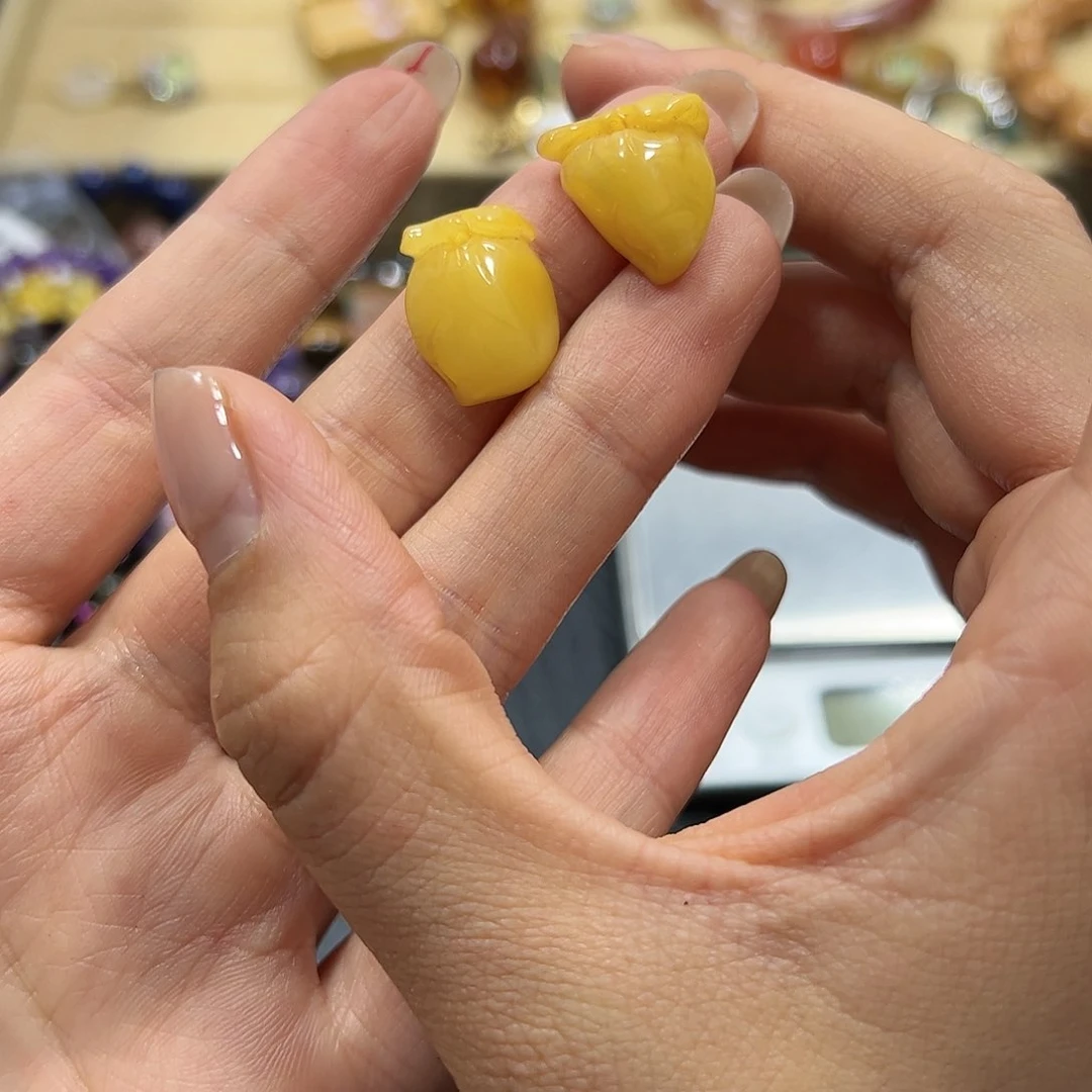 烟晶手链银S925镶嵌蜜蜡E789