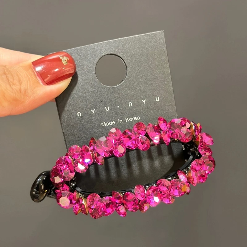 韩国s家水晶立钻扭夹高端发夹盘发夹轻奢香蕉夹网红款马尾扣发夹