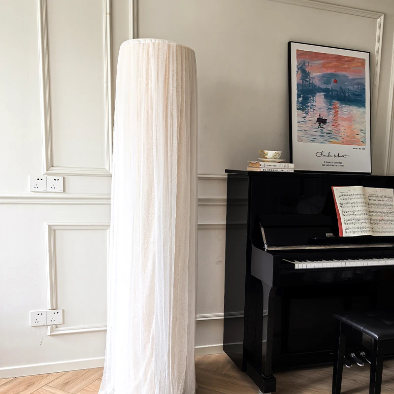 法式奶油风立体空调罩开机不取圆柜机防尘罩浮雕纱帘透光浪漫