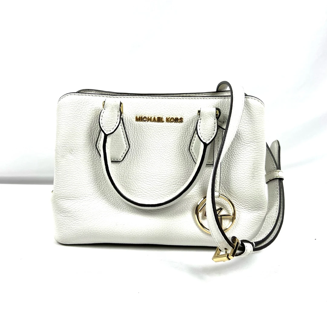 95新 MICHAELKORS/迈克高仕 MK白色手提包/B6485
