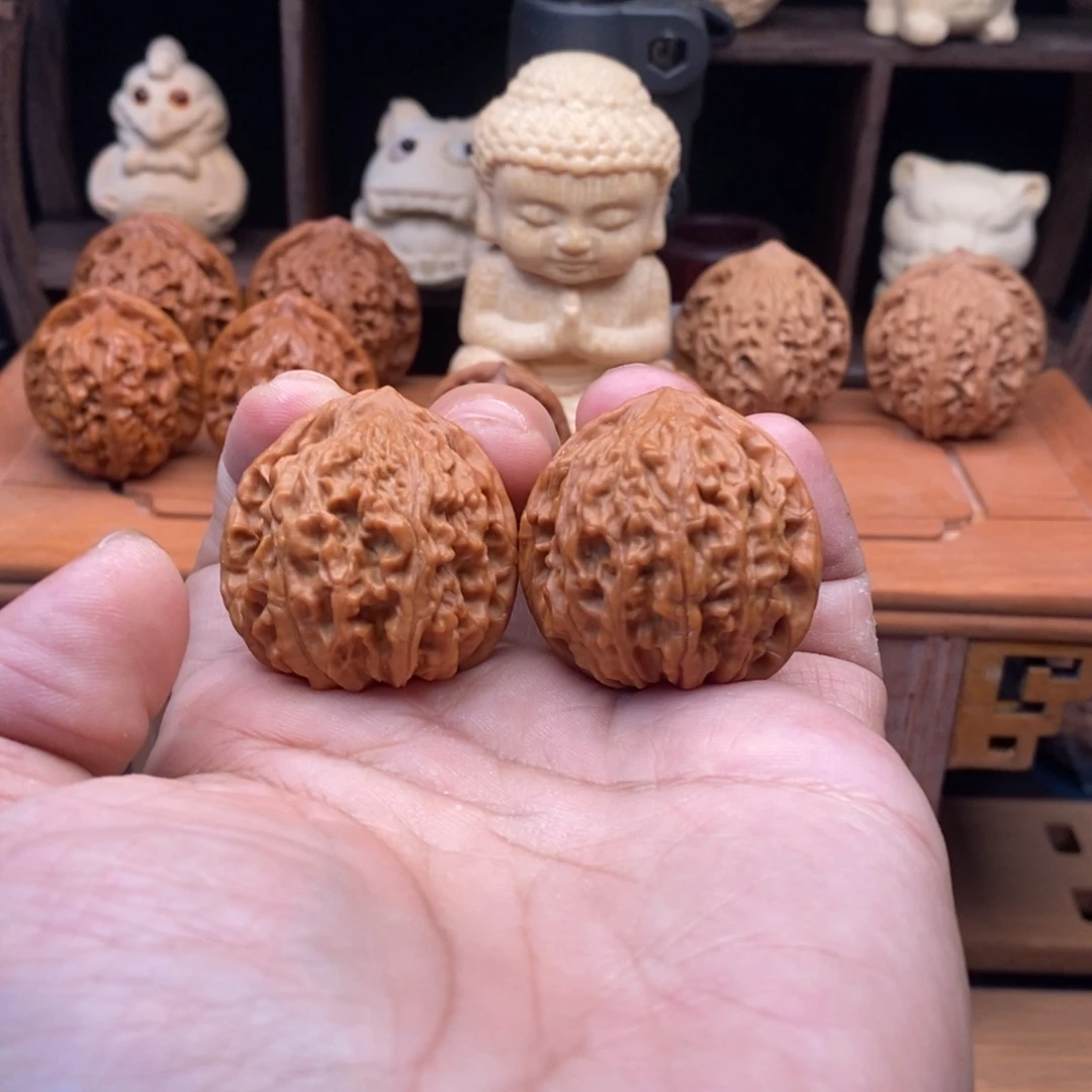 把件文玩核桃34+圆肚野生虎头