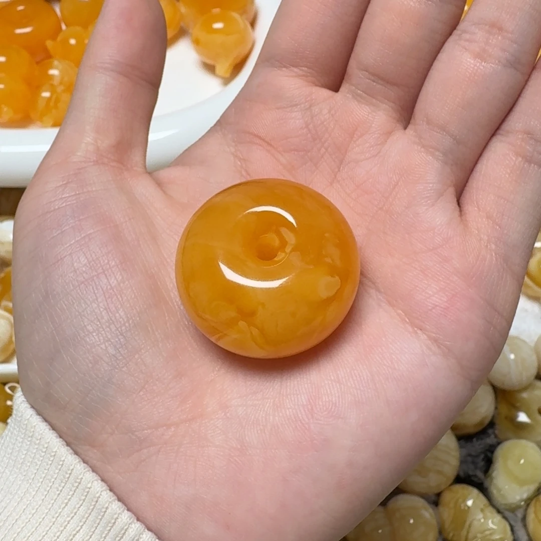 琥珀（矿物珀）未镶嵌裸石蜜蜡平安扣