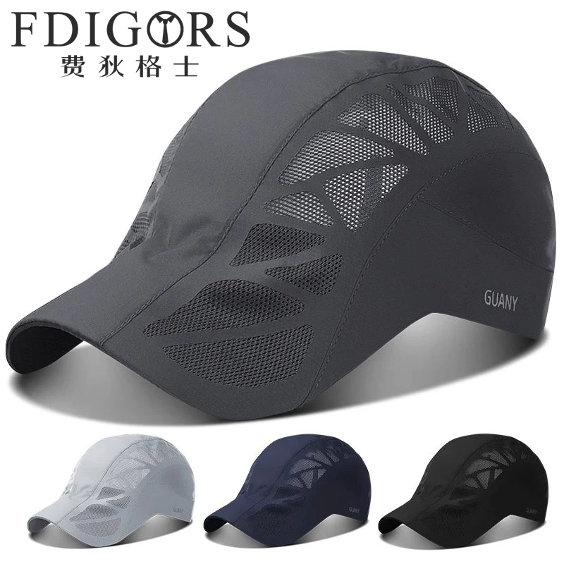FDIGORS网眼帽子男款夏季2025新款薄款透气镂空鸭舌帽速干棒球帽