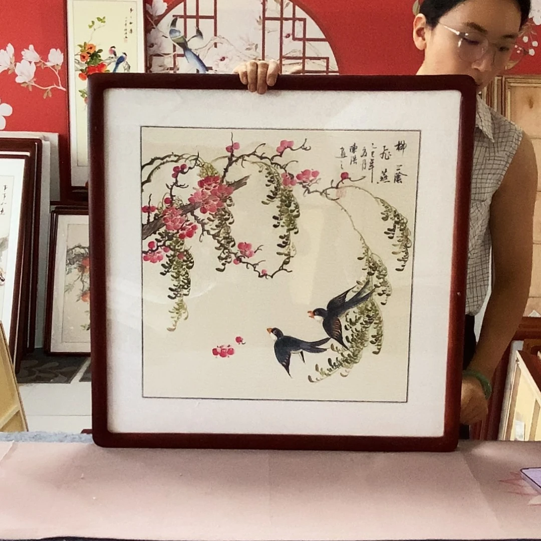 国画手写手绘62✖️62国画作品带框包邮