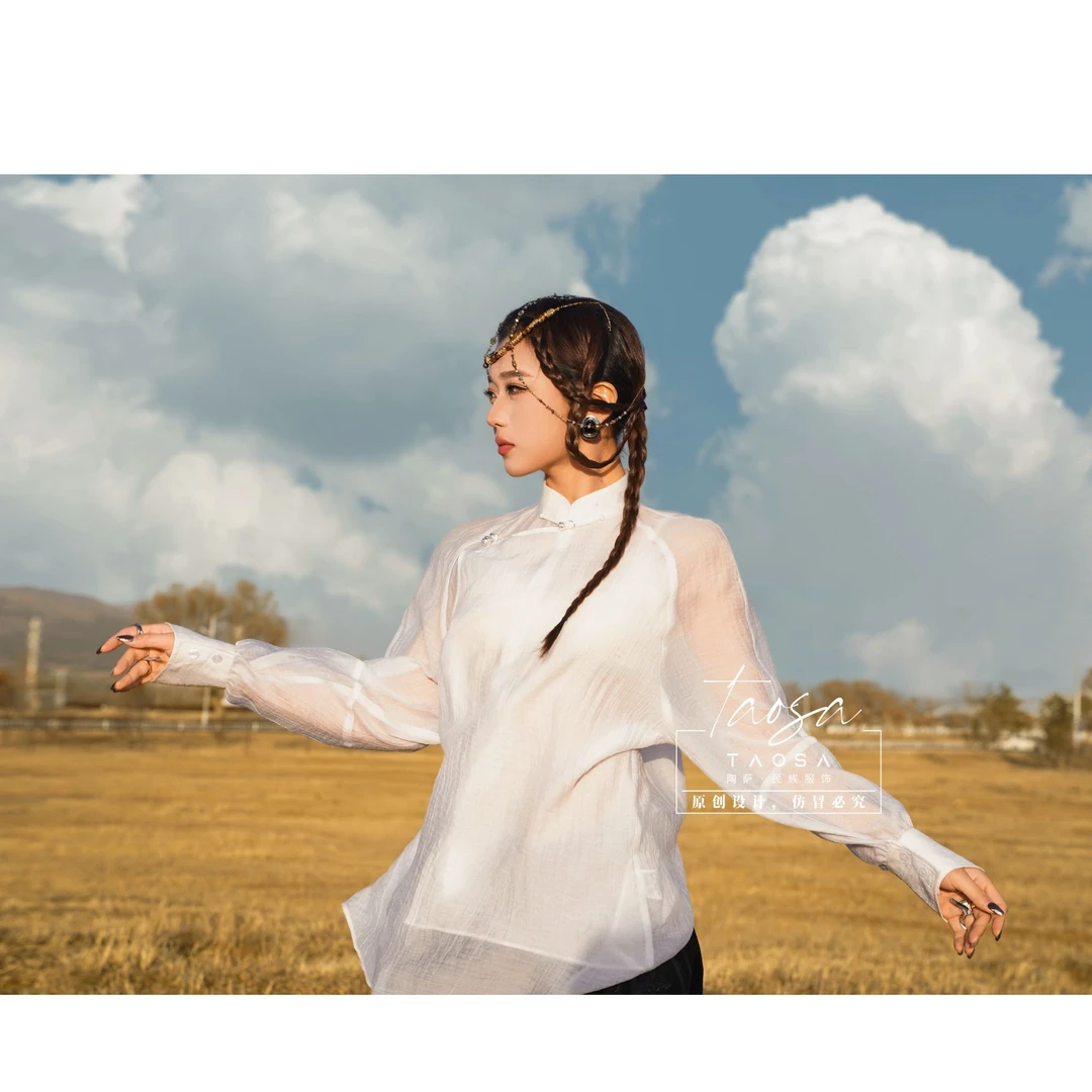 【陶萨】S046-春夏百搭宽松衬衫上衣 陶萨原创轻民族服饰时尚百搭