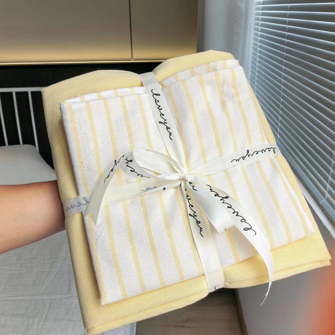 【被套/床单】100%全棉色织水洗全棉家用被罩床单学生宿舍三四件套