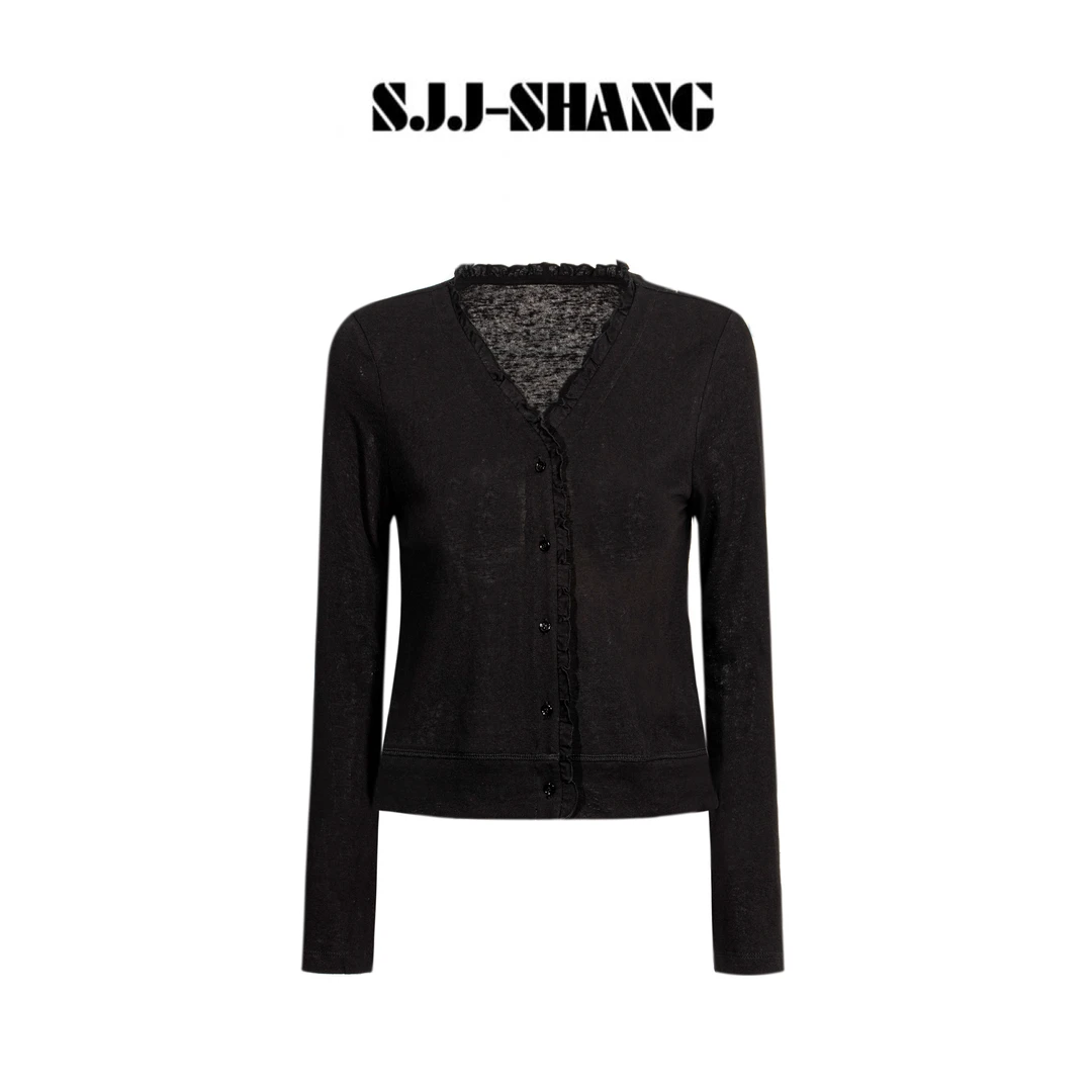 SHANG-JJ【雪花开衫】25ss新品重磅棉柔软气质显瘦开衫q134787p